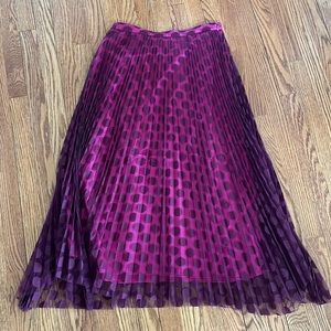 Anthropologie Ling Skirt Polka Dots Megenta